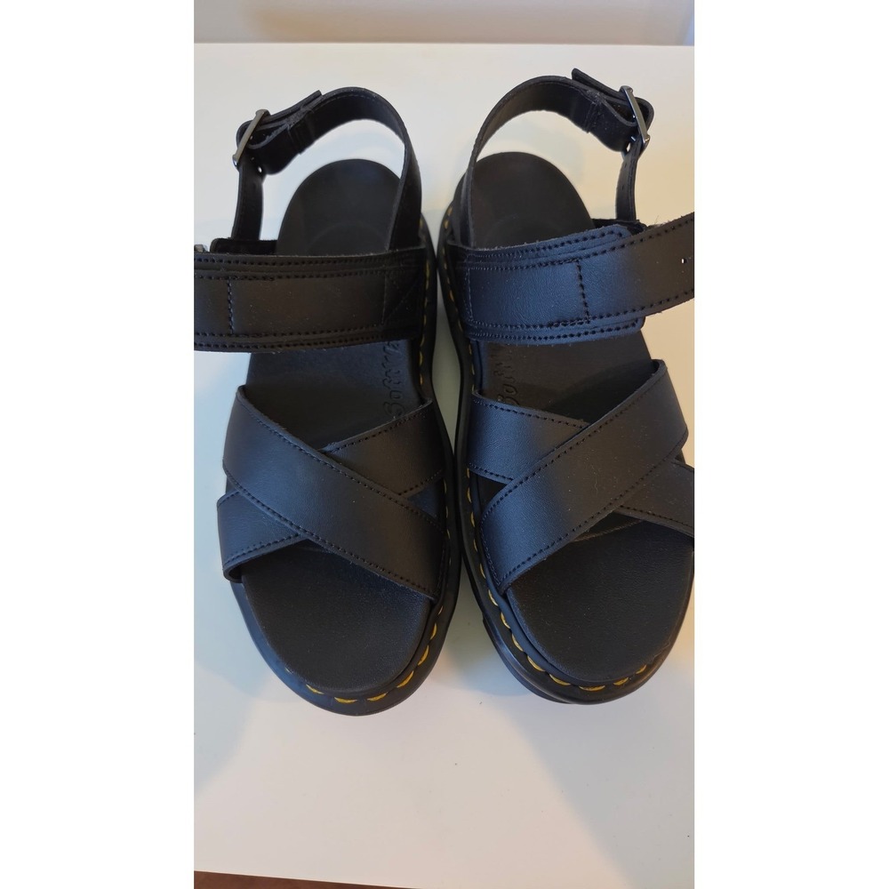 Dr. Martens Voss II Hydro Leather Platform Sandals Black 26799001 Womens 8 - Picture 2 of 7